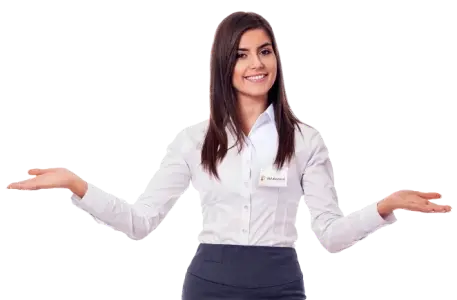 Frau mit ausgesteckten Armen